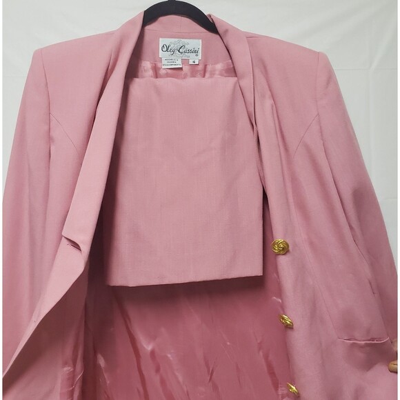 VTG Oleg Cassini Women's Two Piece Skirt Suit Set Coral16 Fully Lined NWT